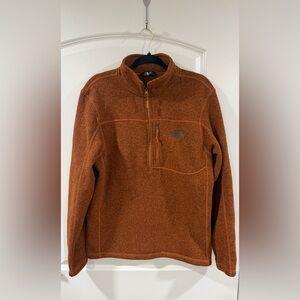 The North Face Mens Large Brown Fleece Quarter Zip Pullover Jacket